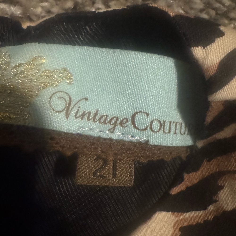 Vintage Couture Leopard Print Sleeveless Kids Dress - Picture 3 of 4